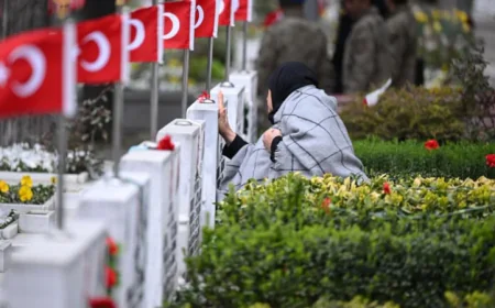 Families of martyrs visit cemeteries for Eid al-Fitr in Turkey