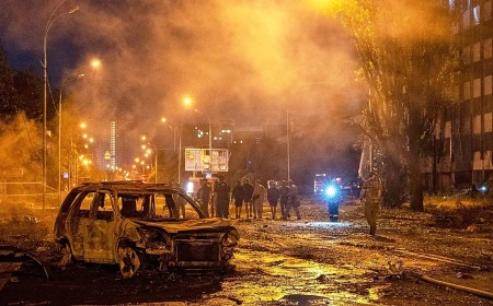 Russian ballistic missile attack on Kyiv kills 9, injures over 30