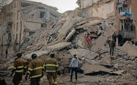 Russian missile strike on Ukraine’s Pryluky kills 16, injures 55 people